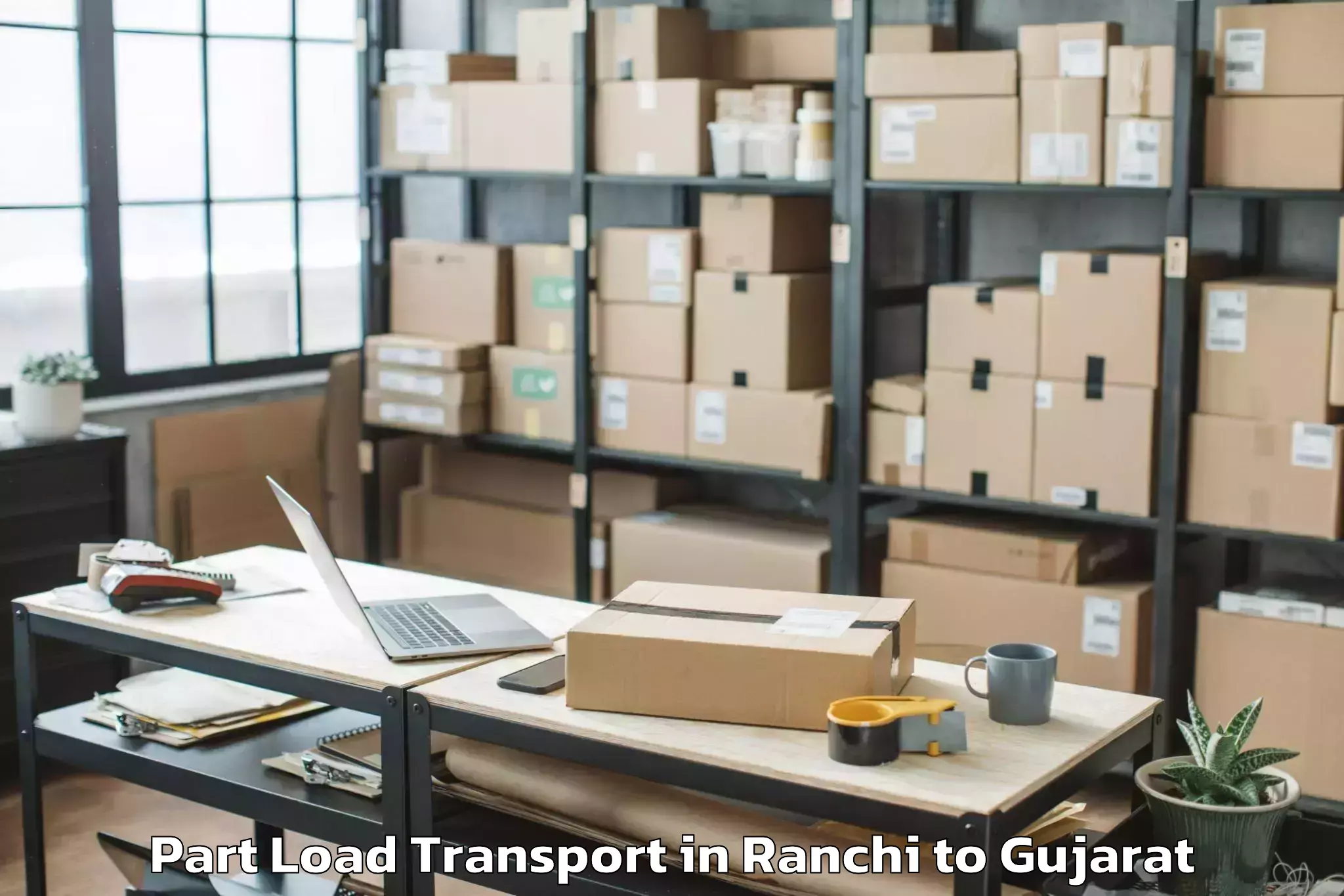 Expert Ranchi to Delvada Part Load Transport